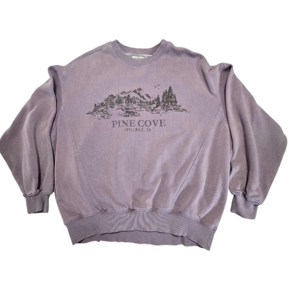 ARIZONA Pine Cove Idylwild CA‎ Graphic Sweatshirt Pullover Lavender Women's